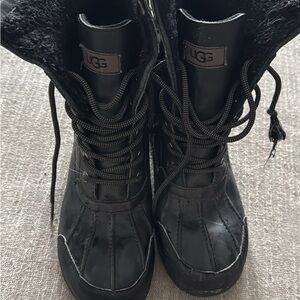 UGG Women's Black Lace-Up Winter Boots